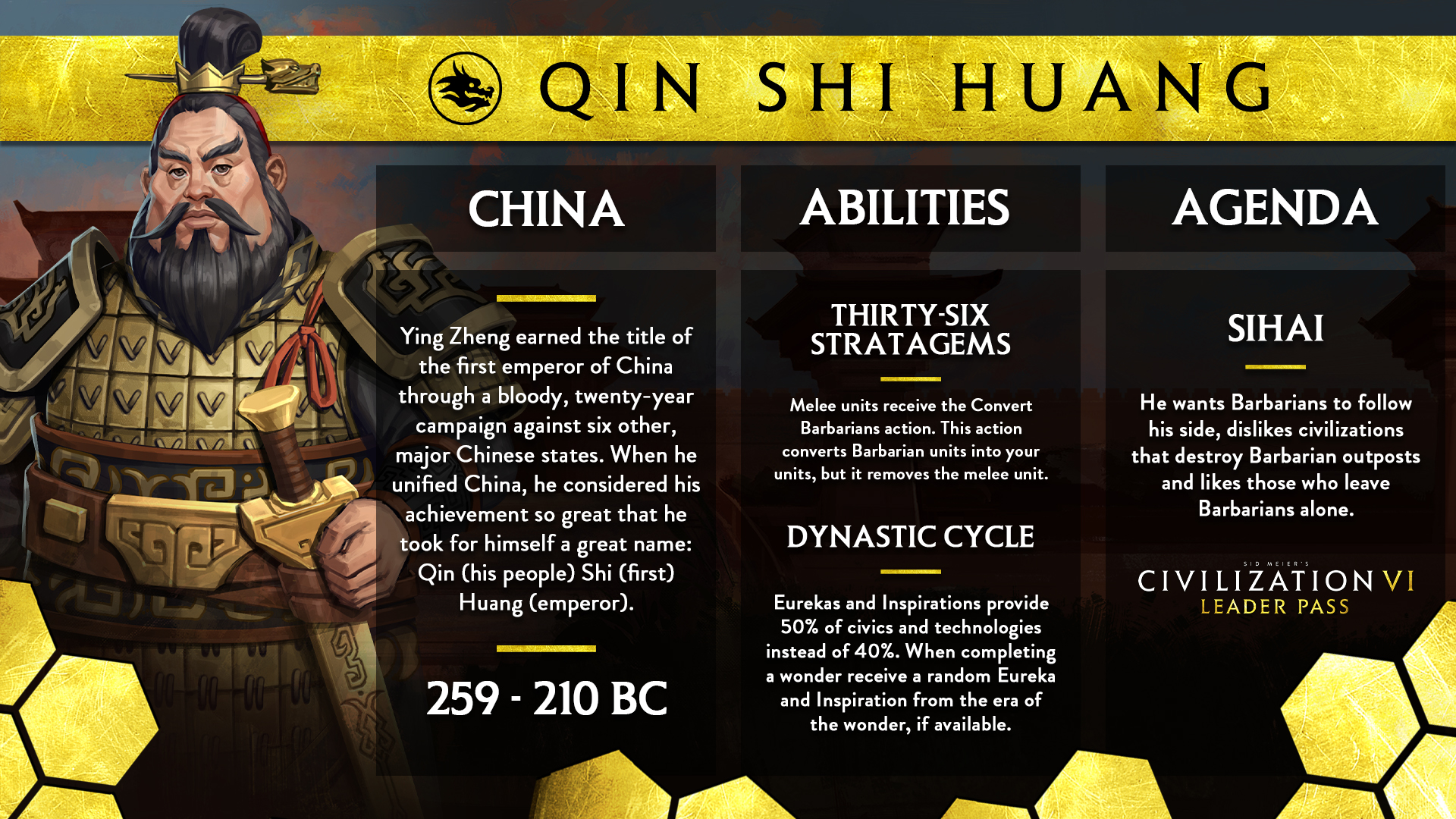 Civilization VI Official Leader Card: Qin Shi Huang