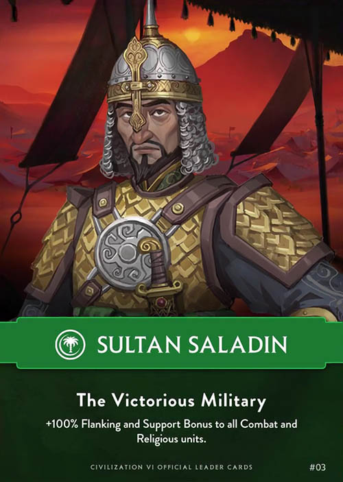 Civilization VI Official Leader Card: Sultan Saladin