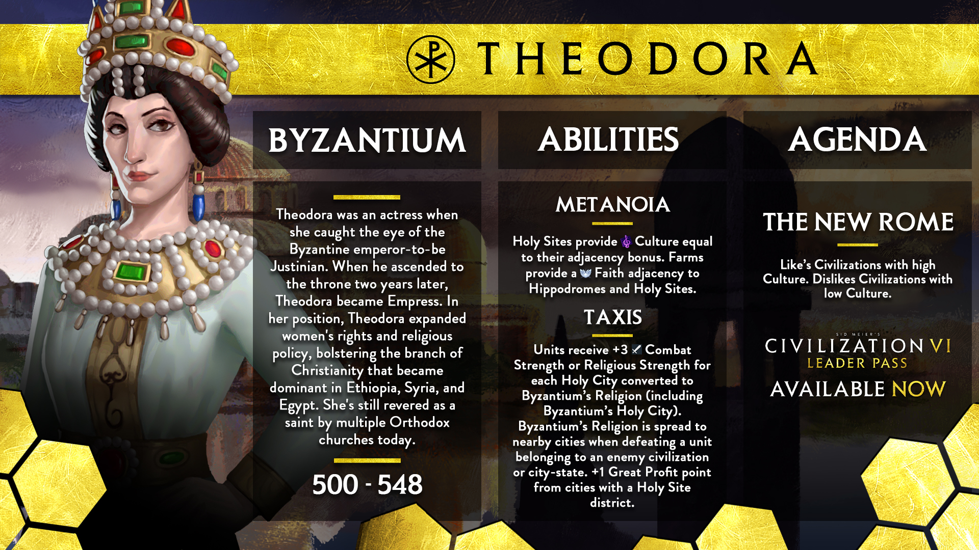 Civilization VI Official Leader Card: Theodora