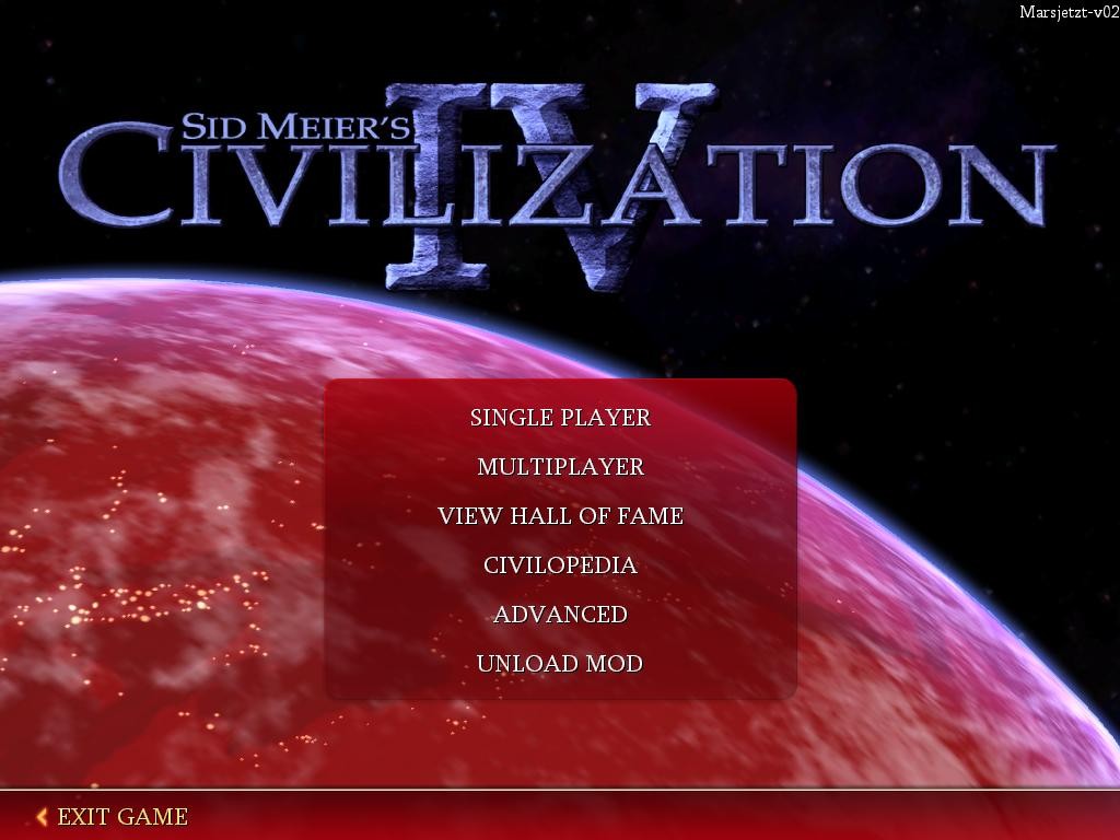 Mars, Now - Main Menu