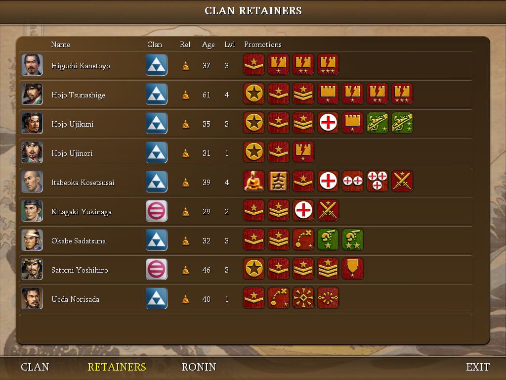 Sengoku-mod - Clan Advisor / Retainers