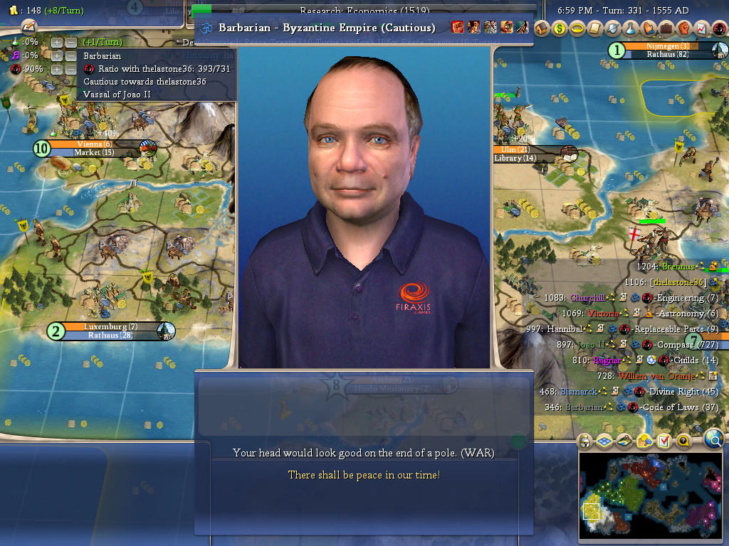 Sid Meier Leader Of The Barbarian Colony Of Byzantium!