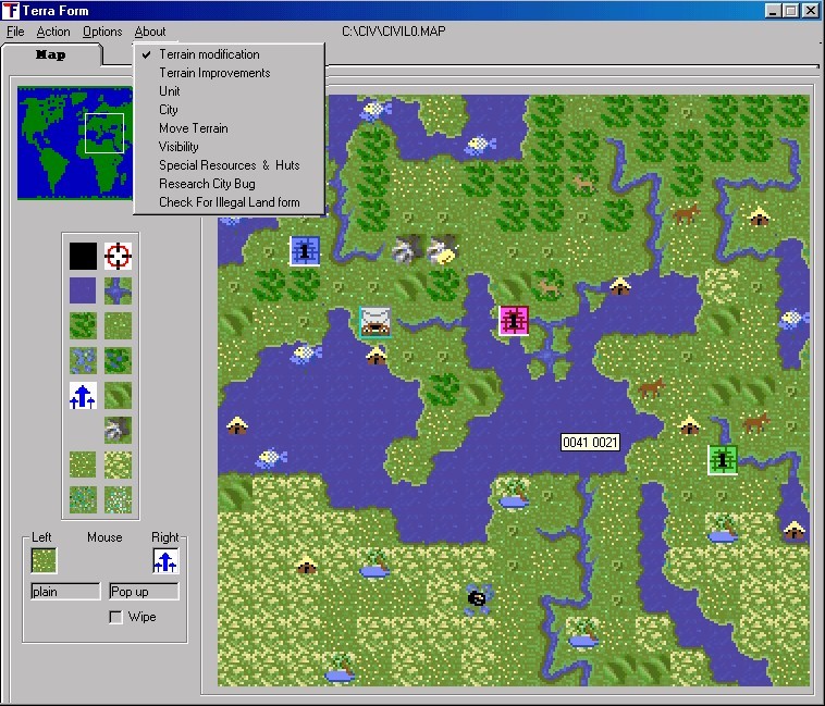 TerraForm Map & Scenario Editor for Civ1 DOS